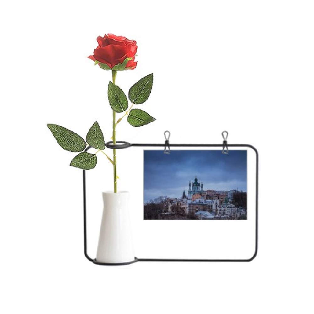 Rose artificielle Castle Clouds pour suspendre au salon dans un vase bouteille