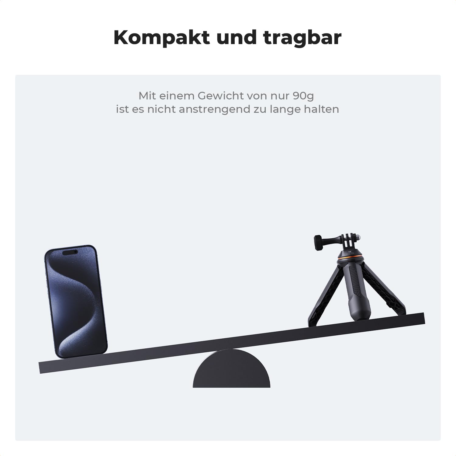 K&F CONCEPT MS10 GoPro Stativ, Go Pro Selfie Stick Tripod, 33CM Tischstativ, Tragbare SelfieStick Kompatibel mit GoPro, DJI Osmo Action, Insta 360 Ace