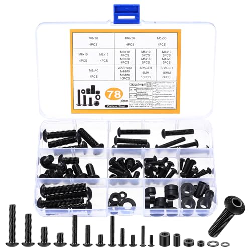 78 Stück VESA Schrauben Set, Universal Fernseher TV Wandhalterung Schrauben Set, M4 M5 M6 M8 TV-Schraubens, mit Abstandshalter, für TV Ständer Monitorständer bis zu 80 Zoll, Schwarz 78 Stück VESA Schrauben Set, Universal Fernseher TV Wandhalterung Schrauben Set, M4 M5 M6 M8 TV-Schraubens, mit Abstandshalter, für TV Ständer Monitorständer bis zu 80 Zoll, Schwarz