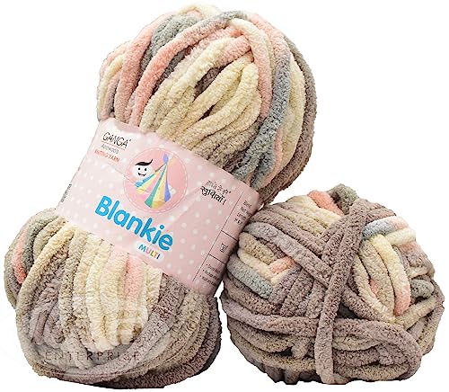 Image of GANGA Knitting Yarn Thick Chunky Wool, Blankie Mouse Mix 400 GMS Best Used with Knitting Needles-SE Art-ADFE