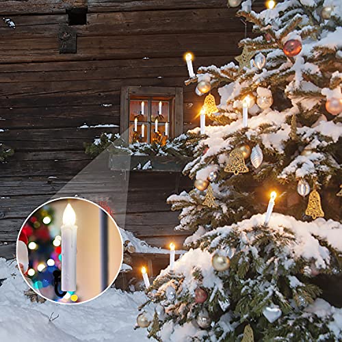 Raycare 10 Pcs Battery Operated Taper Candle Lights With Remote, Led Window Candles With 8H Timer, Warm White Bright Flickering Light Christmas Candles With Clips/Suction Cups #TOP3