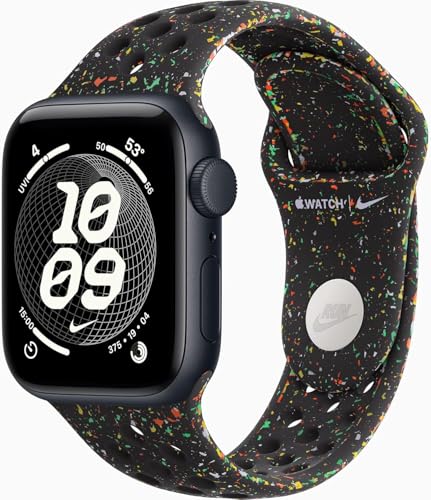 Apple Watch SE 3 [GPS + Cellular, 40mm] Midnight Aluminum Case with Midnight Black Nike Sport Band, M/L (Renewed Premium)