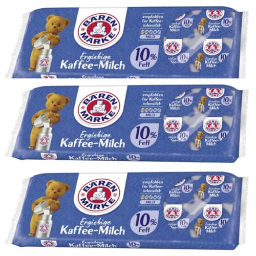 Bärenmarke Ergiebige Kaffee-Milch 10% Fett Portionspackungen 10 x 7 50 Gramm x 3 Packungen