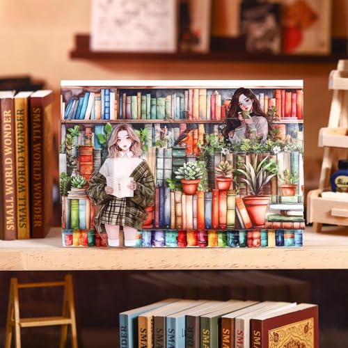 Image of 6 Rolls PET Washi Tape Set,Reading Themed Scrapbook Tape Stickers for Journaling,Junk Journal,Planner,DIY Arts Crafts,Notebook,Photo Frame,Phone Case(Book)