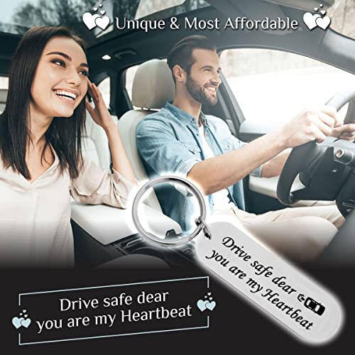Image of Customize Personalized Laser engraved Drive Safe Keychain Gifts for Husband Dad Boyfriend Valentines Day Father's day Birthday