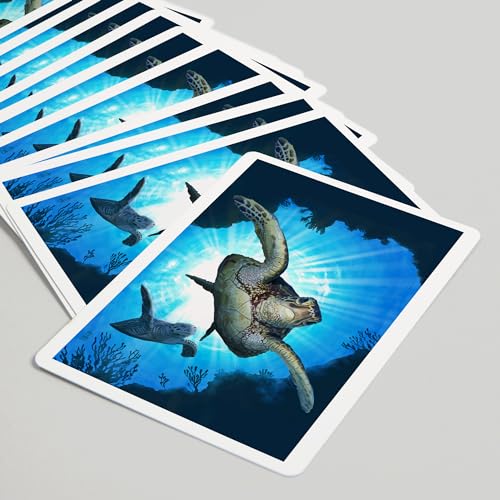 Lantern Press Sea Turtles Diving, 52 naipes tamaño póker miniatura 5