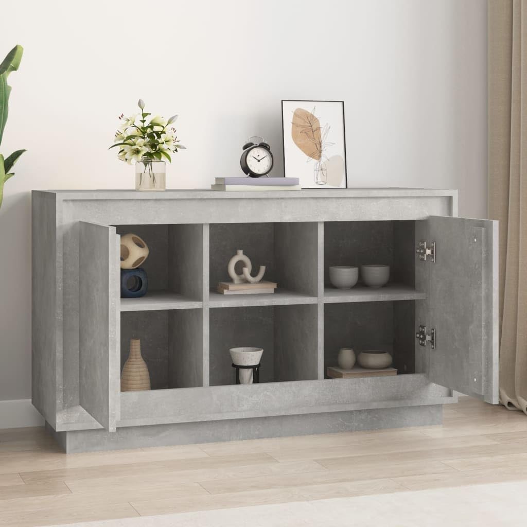 Festnight Credenza Moderna - Mobile Cucina, Madia Soggiorno in Legno Multistrato, Grigio Cemento 102x35x60 cm