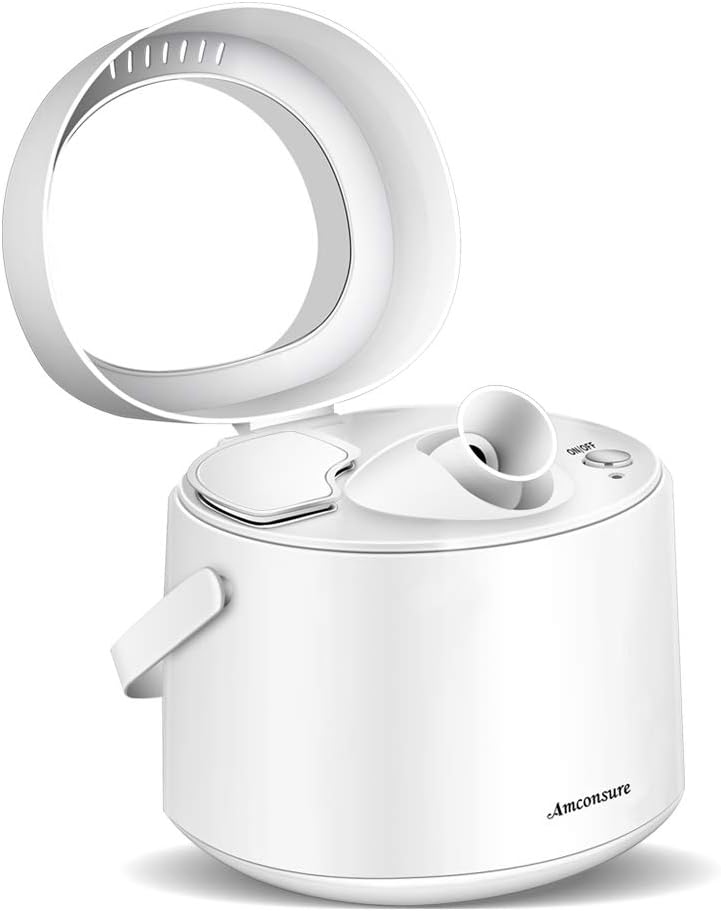 Amconsure Facial Steamer Nano Ionic Warm Mist Moisturizing Face Steamer Humidifiers for Home Sauna SPA Face Sprayer with Mirror, Pores Cleanse Clear B