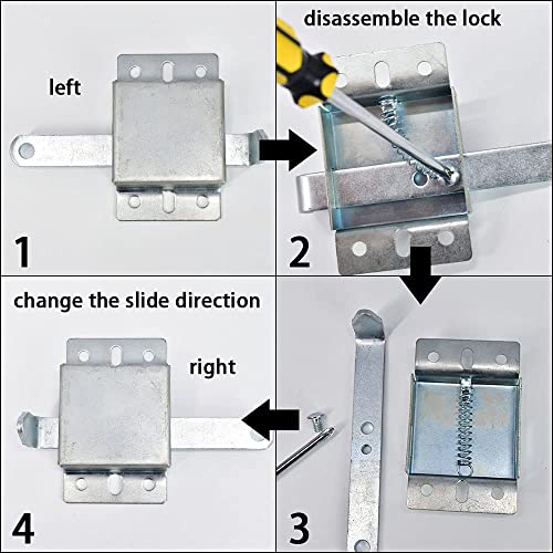 Garage Door Side Lock Heavy Duty Inside Deadlock For Most Garage Door Galvanized Steel -1Pack #TOP5