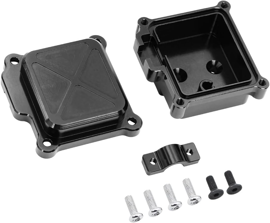 14320B Metal Center Shelf for MJX Hyper Go H14BM 14210 14209 RC Car, Metal Receiver Box Protective Cover Case ESC Radio Electronic Tray for RC Car Upgrade Spare Part (Black)