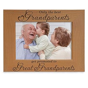 Only the best grandparents get promoted to great grandparents engraved natural wood picture frame grandma grandpa gifts grandparents day gifts mothers day fathers day 4 x 6 horizontal  urban country home decor