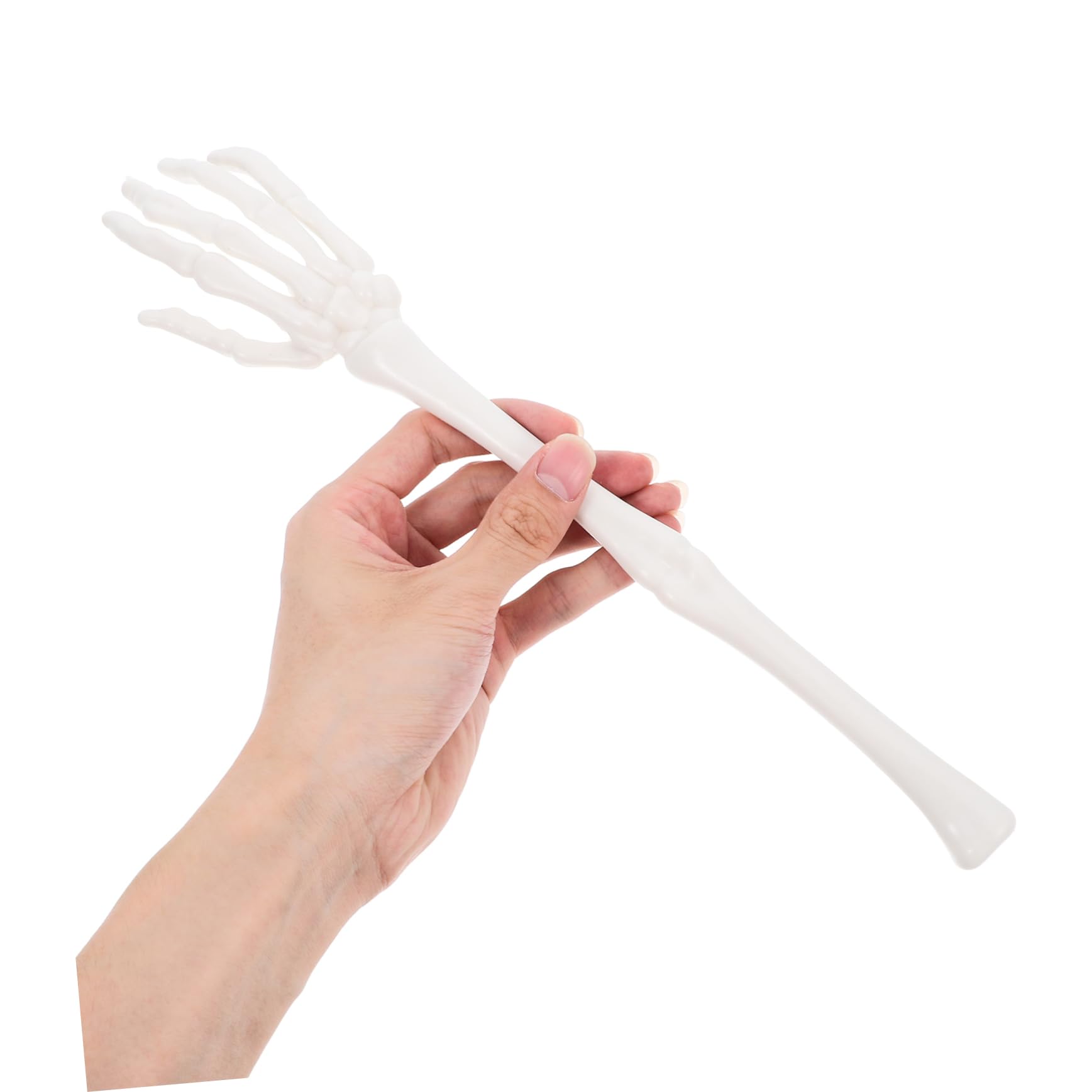 PRETYZOOM 2 Paar Handklauen-Salatgabel Halloween Skeletthand dekoration lustige Nudelgabel Löffel in Form eines Totenkopfarms realistische Skeletthände Gruseliger Skelettarm Plastik Weiß