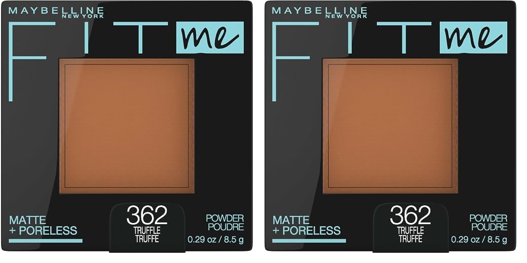 MAYBELLINEFit Me Matte + Poreless Pressed Face Powder Makeup, Truffle, 1 Count (Pack of 2)