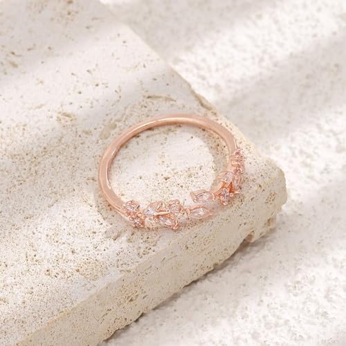 ONBRIG Rose Gold Rings for Women Non Tarnish Adjustable Leaf Rings by ONBRIG - Used condition - Image 5