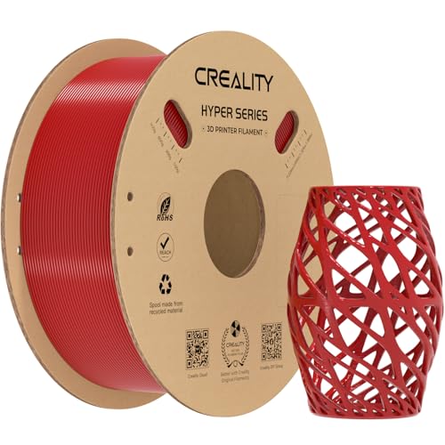 Image of Creality Hyper PETG Filament 1.75mm, High-Speed PETG for 30-600mm /s Printing, Low Stringing, Strong Layer Adhesion, + /- 0.03mm Accuracy,Fits for Most FDM 3D Printers(Red)
