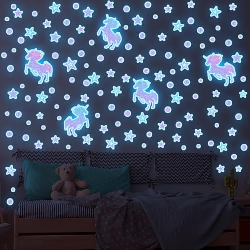 Vinilos Decorativos de Unicornio Luminosos Azul miniatura 2