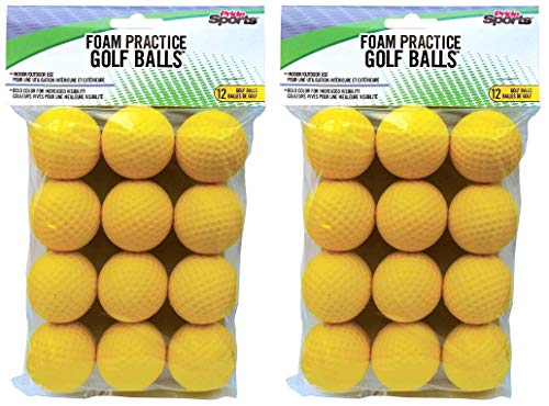 PrideSports Practice Golf Balls, Foam, 12 Count, Yellow (?w? ???k)