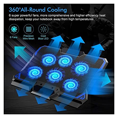 Base para Laptop con 6 Ventiladores y Luces LED Azules miniatura 7