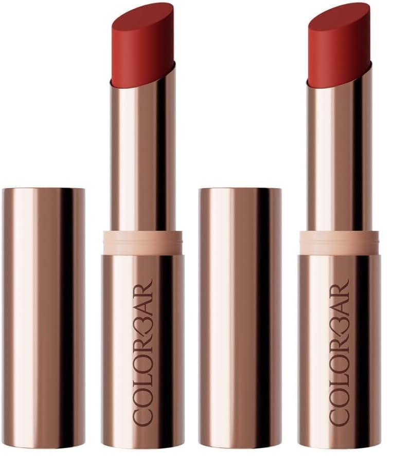Image of Colorbar Kissproof Lipstick Into You Red | Lightweight Matte Finish | Long-Lasting Vegan Lip Color | Paraben Sulphate Mineral Oil & Cruelty Free | 3.7g (Pack of 2)