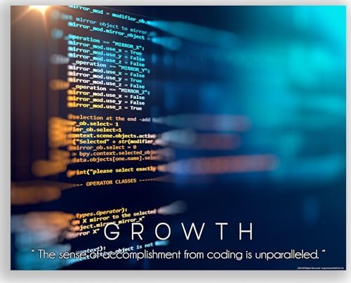 Amazon.com: Inspirational Wall Art Co. Growth Programmer Coding Python ...