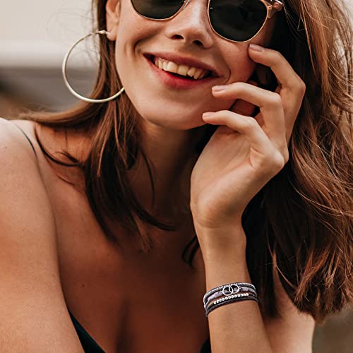 Image of Bracelets for Women, Gifts for Mom Her Christmas Gift 2026 Leather Bracelets for Women Birthday Gift for Daughter Inspirational Wrap Bracelet Sister Friend Teen Girl Gift Layered Stocking Stuffers Jewelry