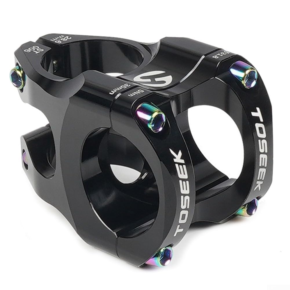 Attacco manubrio corto per bicicletta, 35 mm, CNC, attacco manubrio 31,8 mm, in lega di alluminio, per MTB e bici da strada, 1-1/8" per forcella DH AM Component (viola)