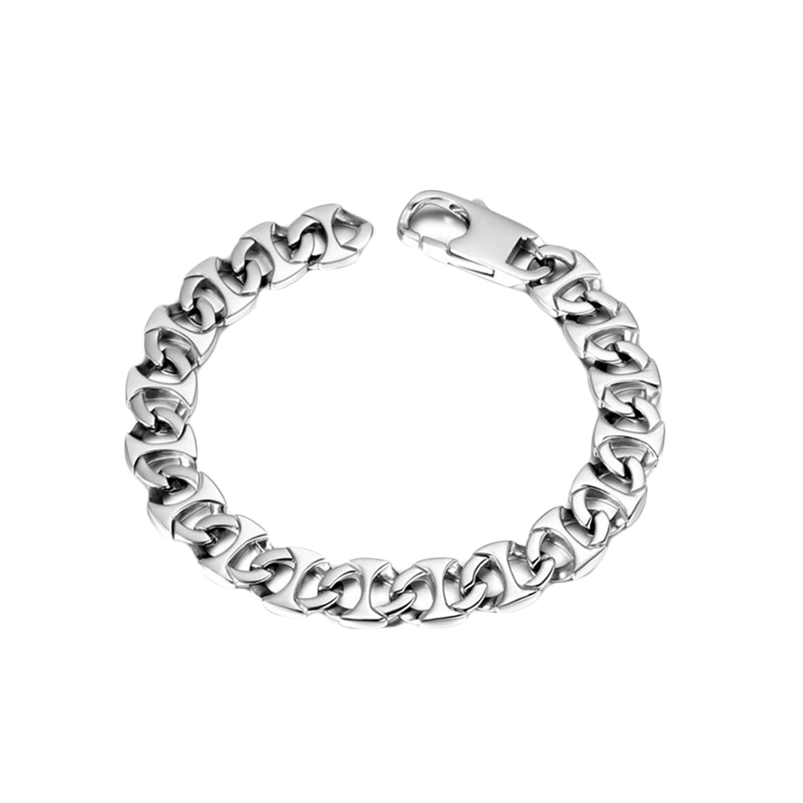 ANAZOZPulsera para Hombre Acero Inoxidable,Pulsera Punk Hombre Pulsera de Hombre 21 cm Brazalete 10.8mm Pulseras de Hombre de Plata