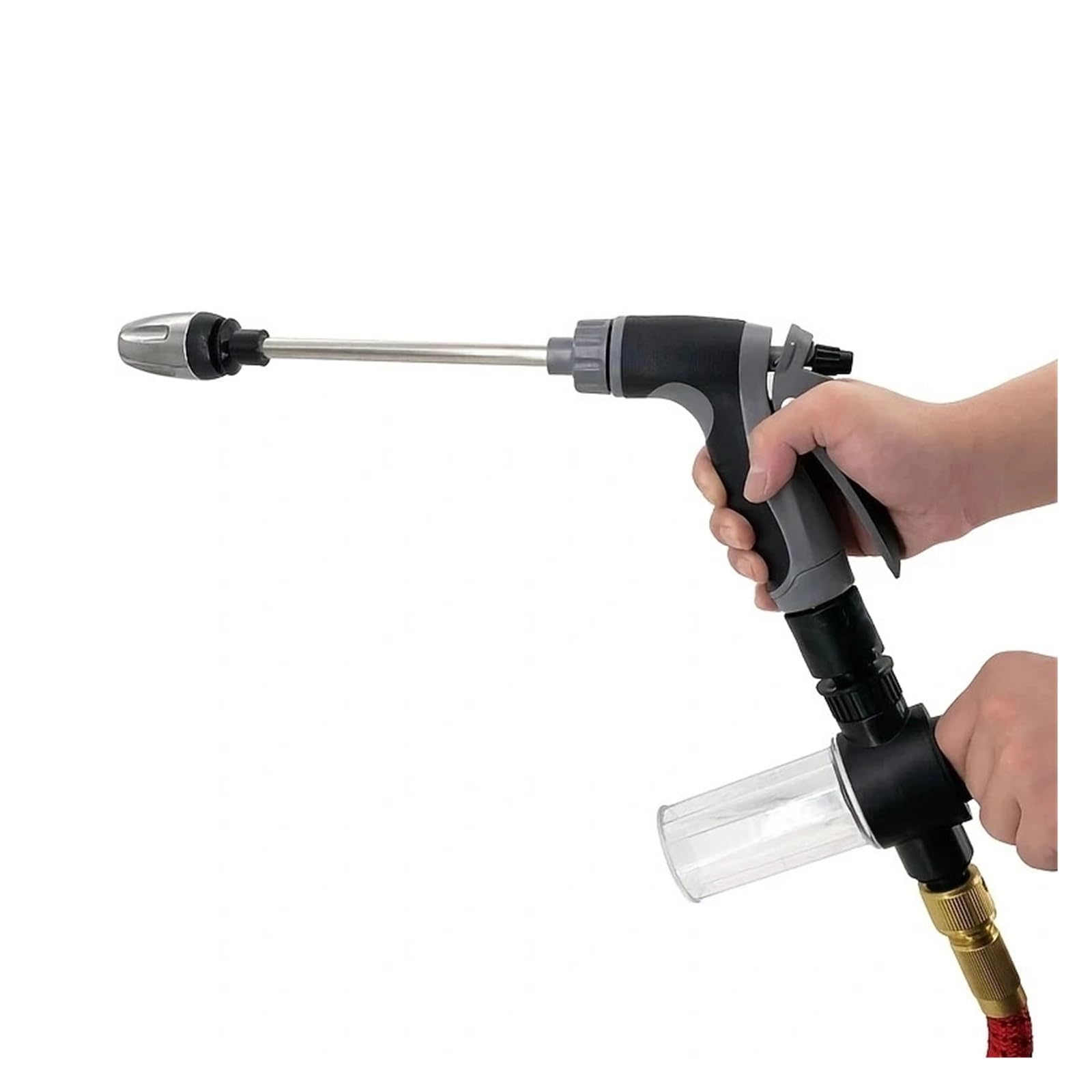 Pistolet d'arrosage avec embout multi-jets, Buse d'eau en plastique for nettoyeur haute pression, pulvérisation réglable for tuyau d'arrosage de lavage voiture
