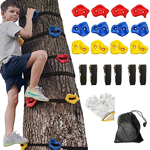 PERFBAPO 12 Stück Schweinenasen-Klettergriffe mit 6 stabilen Ratschen und Riemen, für Kinderkletterer, Klettern für Erwachsene | Körpertrainingsgeräte Cover