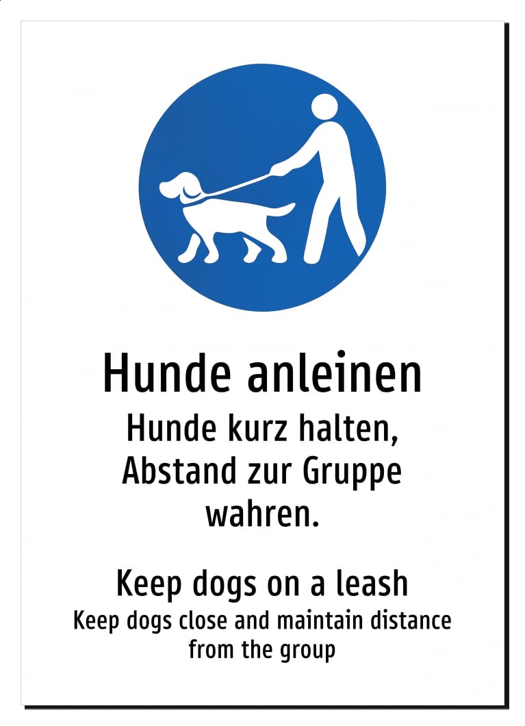 33907-DEEN-S-09 | Hunde anleinen Schild - Deutsch Englisch | zweisprachig