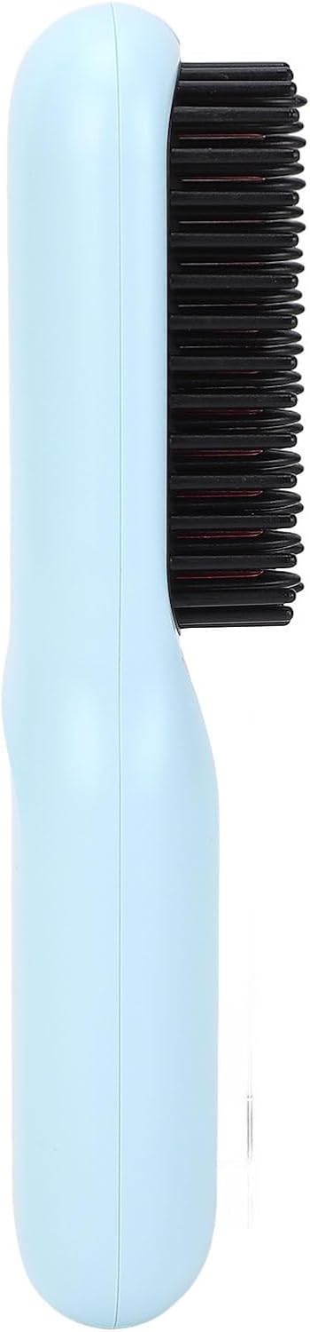 Hair Straightener Brush, Antistatic Hair Straightening Iron Brush Anti Scald Effective Smoothing for Travel (Blue)