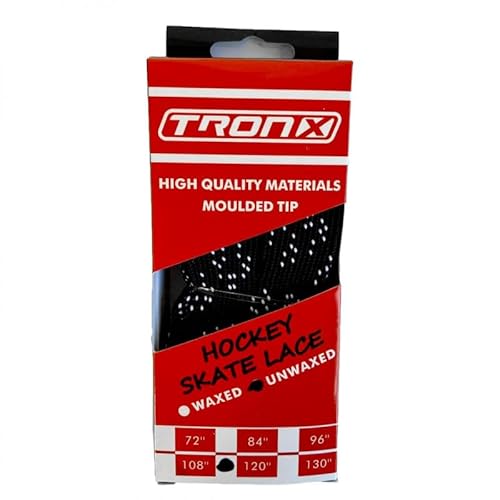 TronX Cordones para patines de hockey sobre hielo, 3/8 pulgadas de ancho, no encerado (negro, 213 cm)