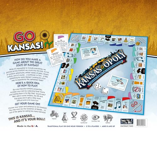 Late for The Sky Kansas-Opoly juego de mesa familiar miniatura 5