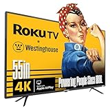 Westinghouse Roku TV - 55 Inch Smart TV, 4K UHD Television with Wi-Fi Connectivity and Mobile App, Flat Screen, Bluetooth, Compatible with Apple AirPlay, Alexa and Google Assistant