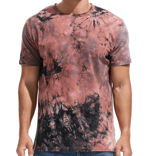 RONOMO Men's Round Neck Short Sleeved T-Shirt | Medium Elasticity | Soft and Breathable | Pre Shrunk Treatment|(ZR Brown M)