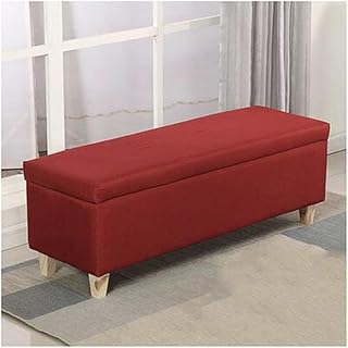 XCJ Sitzbank Mit Stauraum, Truhe Mit Deckel, Sitzmöbel Am Bettende, Gepolstert, Platzsparend, Deckel Abnehmbar (Color : Re...