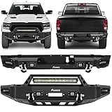 FINDAUTO Front Bumper & Rear Bumper Fit for 2019-2021 for Dodge Ram 1500 Upgraded Textured Black Roc