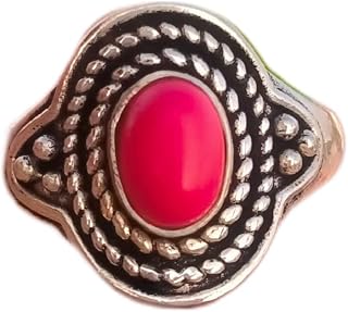 Coral Ring, Cocktail Ring, Red Stone Ring, Oval Stone Ring, 925 Silver Plated, Beautiful Red Gemstone Ring, Promise Ring, Engagement Ring, Gift For Her, Love Ring, Handmade Ring