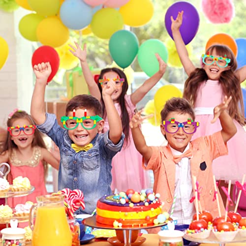 Hxezoc 12 Pcs Diy Building Bricks Glasses Building Blocks Games For Kids Creative Building Block Glasses Party Favors, Carnival Birthday Party Games Supplies #TOP6