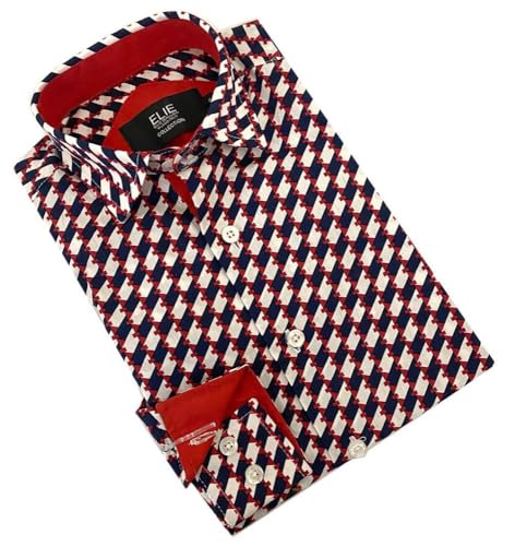 Image of Geometric Red Shirt for Boy's by Elie Balleh | Breathable material