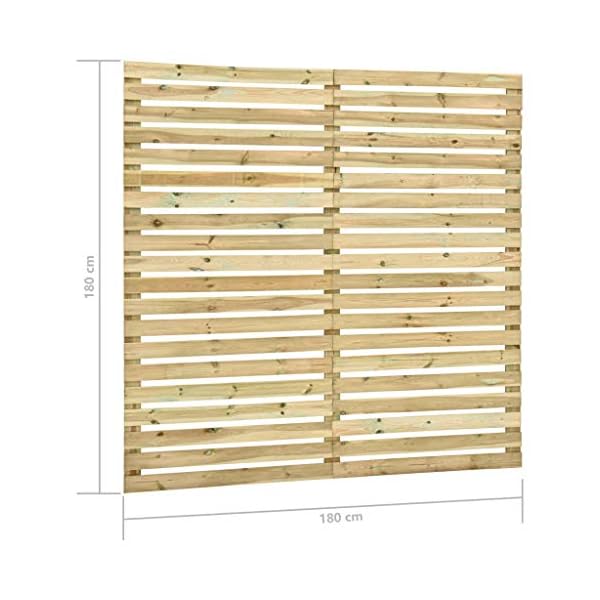 vidaXL Gartenzaun-Element Kiefernholz Imprägniert 180 x 180 cm – Bild 6