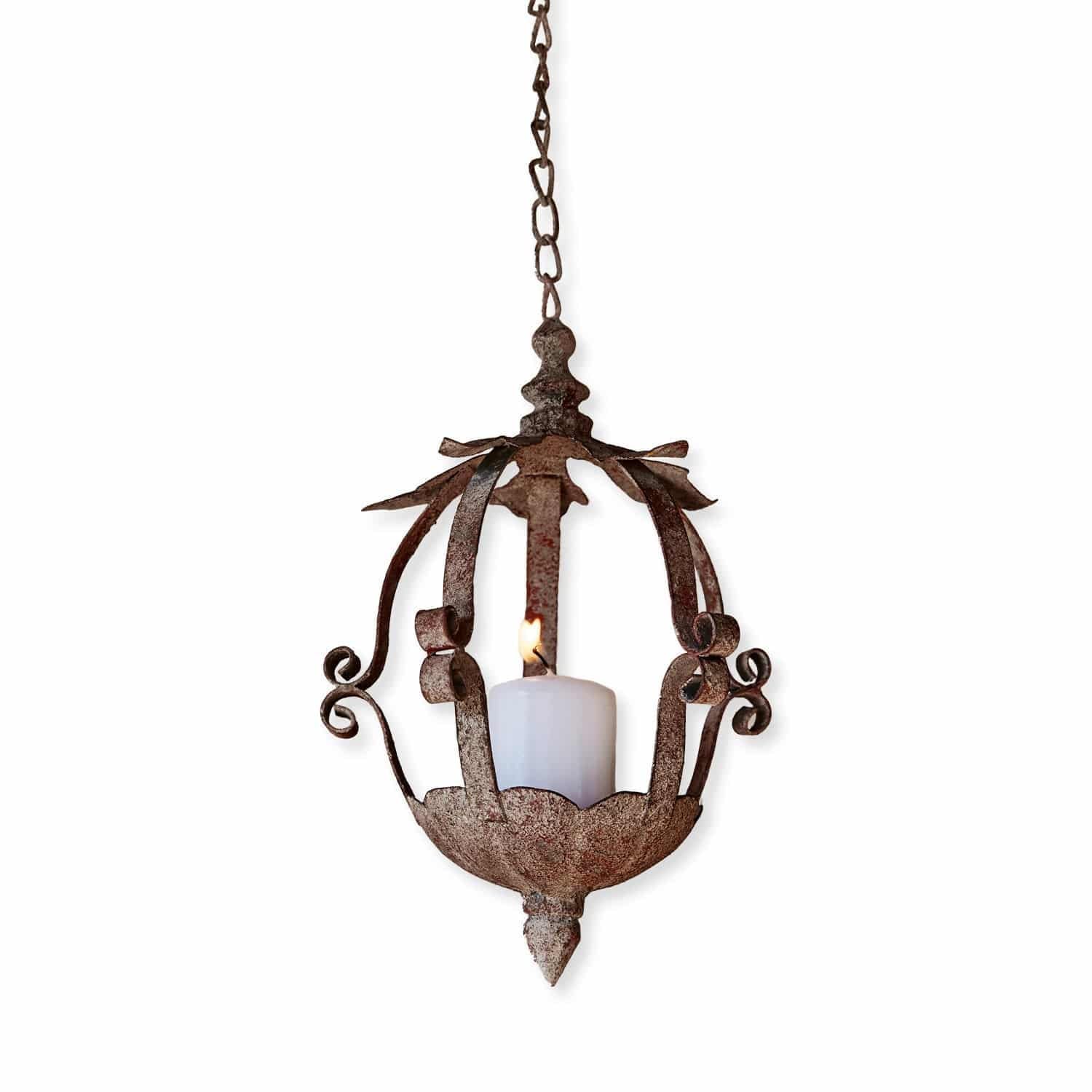 Loberon Laterne Luitré – Boho-Style, Zink & Bambus, Mit Juteseil, Durchmesser Ca. 40 Cm, Für Drinnen & Draußen