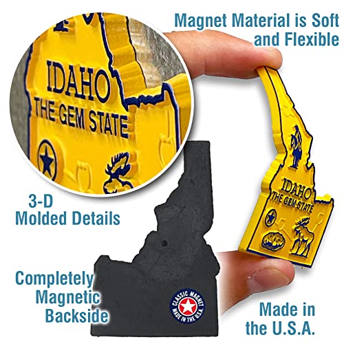 Imán Decorativo Pequeño de Estado Idaho Rubber 3D miniatura 3