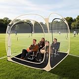ARCTICSEA Thickened PVC Sports Tent - All-Weather Shelter Pod for 2-6 Person, Pop-Up Shelter, Instant Setup, Removable Top & Sealed Floor for Outdoor Events, Soccer, Rugby (Beige)