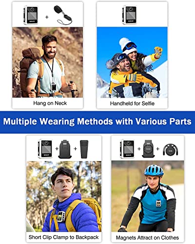 Boblov X2 64Gb Body Mounted Camera With Magnetic Clips And Short Clips, Lcd Display For Playback, Camera Lens Is On Screen Side, For Delivery Food/Parcels/Selfie/Sports #TOP1