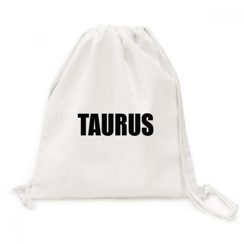 DIYthinker Taurus Zodiac Sign Black Canvas Drawstring Backpack Travel Shopping Bags