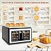 4 Slice Toaster Touch Screen, Stainless Steel Toasters Digital Timer, Dual Control Panel Toasters, 8 Shade Settings 6 Bread Types for Bagel, Cancel, Defrost 1650W Black