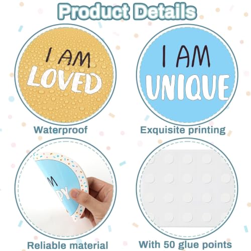 Image of Pastel Affirmation Station Bulletin Board Set Positive Bulletin Board for Classroom Mirror Growth Mindset Decoration Inspirational Motivational Accent Color Cutouts for Home School Teacher Wall Supply