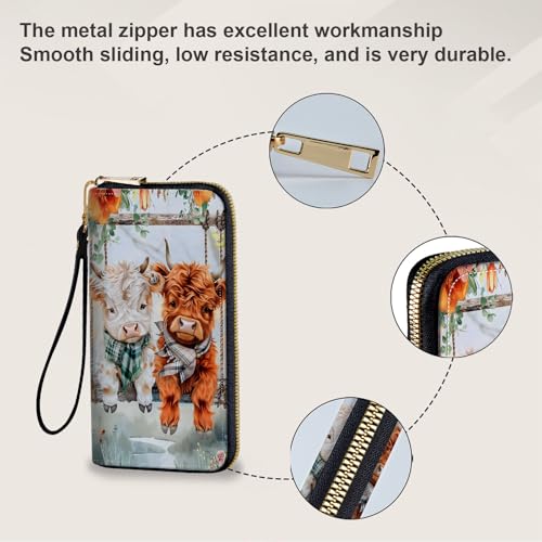 Long Wallet for Women, PU Leather Wristlet Wallet with Zipper Credit Card Holder Pocket Business Travel Wallet4