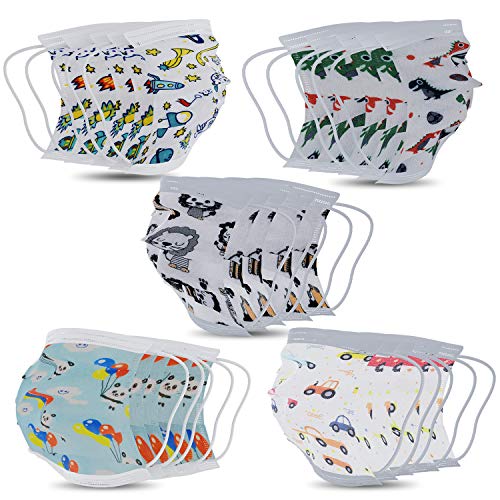 Sheal Individually Packaged 100PCS Kids Disposable Face Masks 5-Colors Design School Daily Use Sheal Individually Packaged 100PCS Kids Disposable Face Masks 5-Colors Design School Daily Use